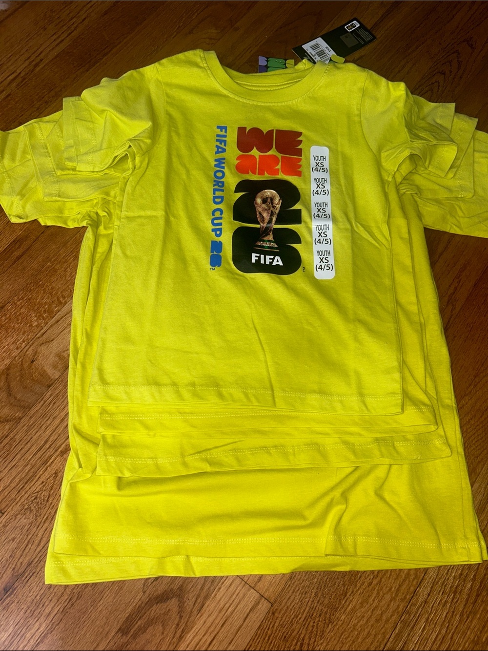 World Cup Unisex Kid's Yellow Graphic Tee - 'We Are’ Fifa Collectible NWT